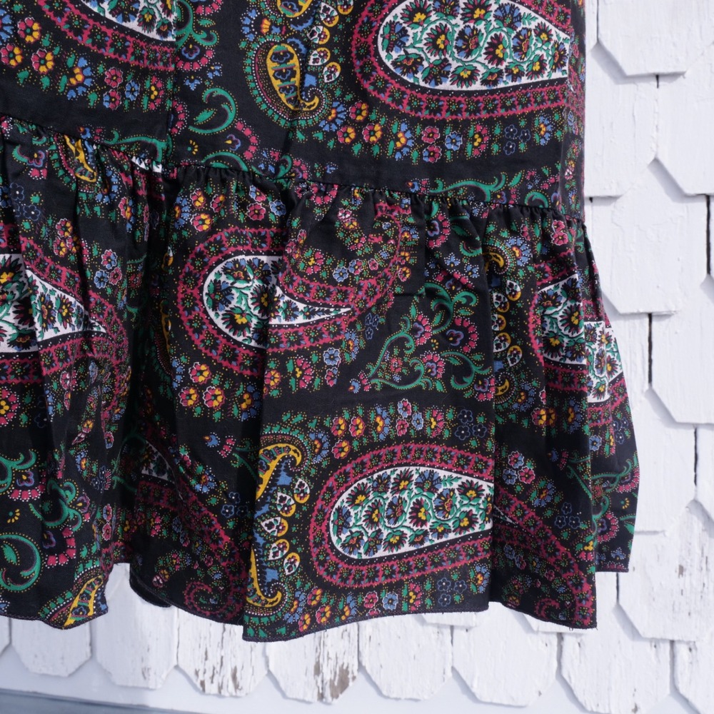 Vintage 1970s smocked top paisley print cotton maxi dress - Picture 7 of 8